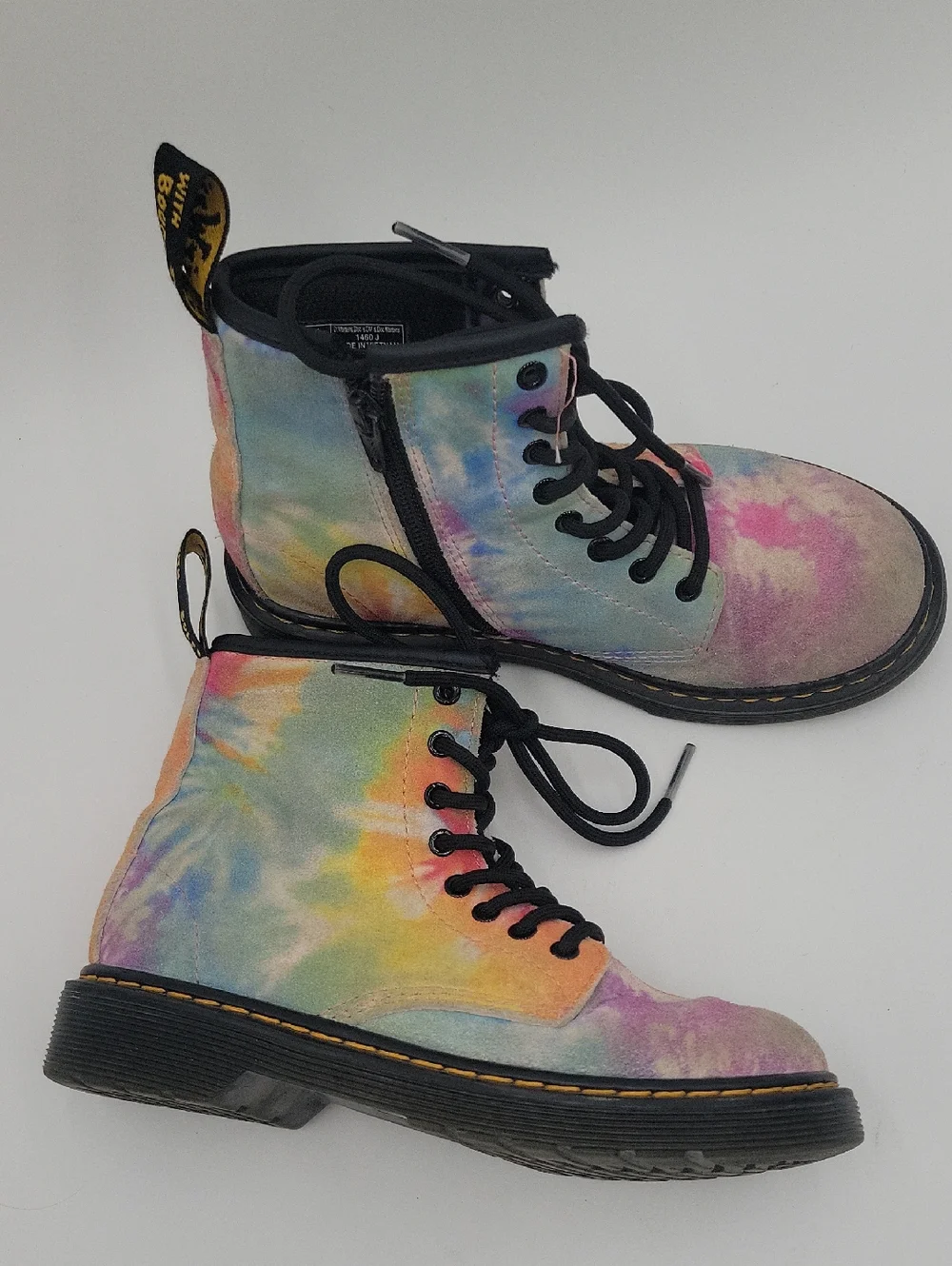 Dr. Martens Kids Tie-Dye Pastel Lace-Up Boots